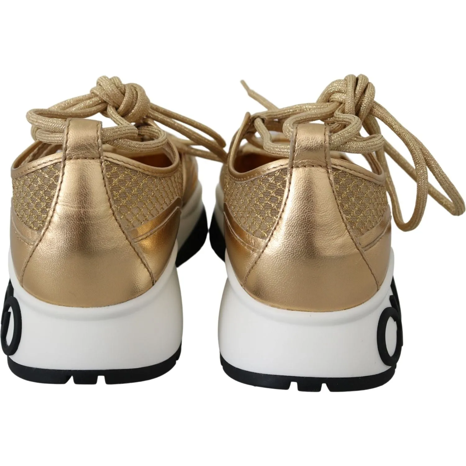 Jimmy Choo Golden Glamour Mesh Leather Sneakers