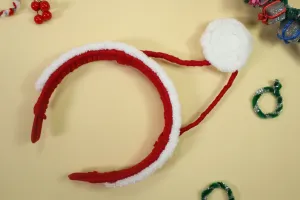 Kamule Christmas Theme Santa Applique Detailed Hairband- Red, White