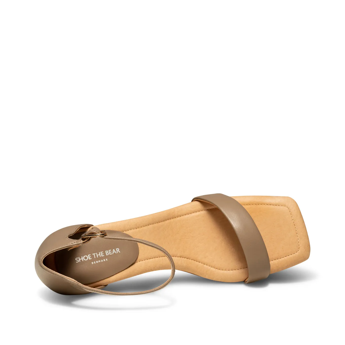 Leah ankle strap leather - TAUPE