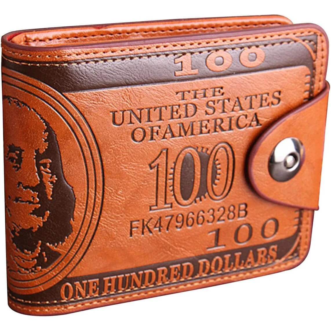 Men's USD Bill Wallet Billfold Leather Credit Card Photo Holder