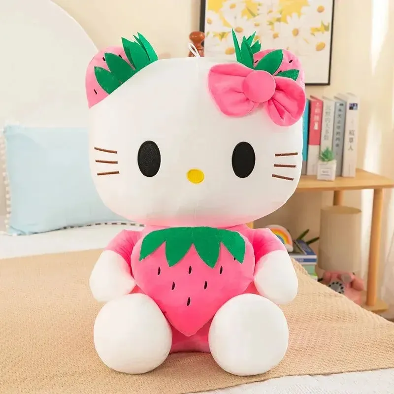 New Sanrio Kawaii Hello Kitty Plush Toys Pillow Doll Stuffed Animal Children Plushies Home Decoration Peluche Girl Birthday Gift