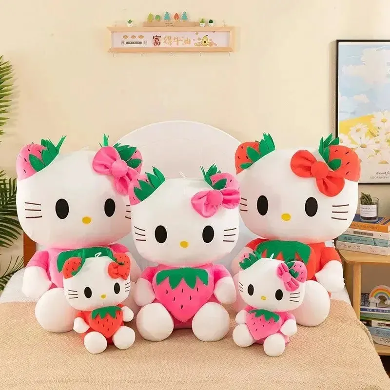 New Sanrio Kawaii Hello Kitty Plush Toys Pillow Doll Stuffed Animal Children Plushies Home Decoration Peluche Girl Birthday Gift