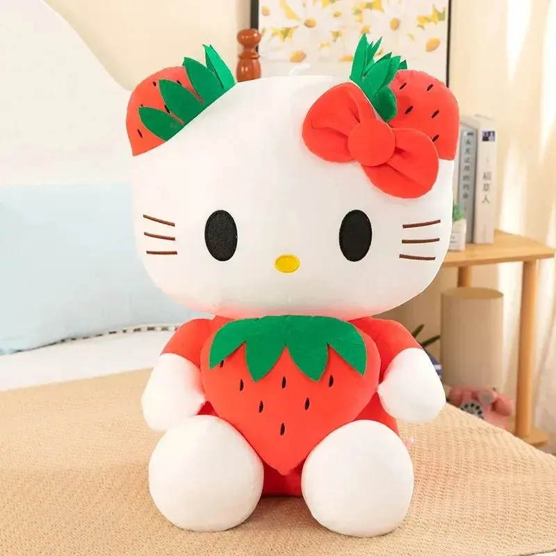 New Sanrio Kawaii Hello Kitty Plush Toys Pillow Doll Stuffed Animal Children Plushies Home Decoration Peluche Girl Birthday Gift