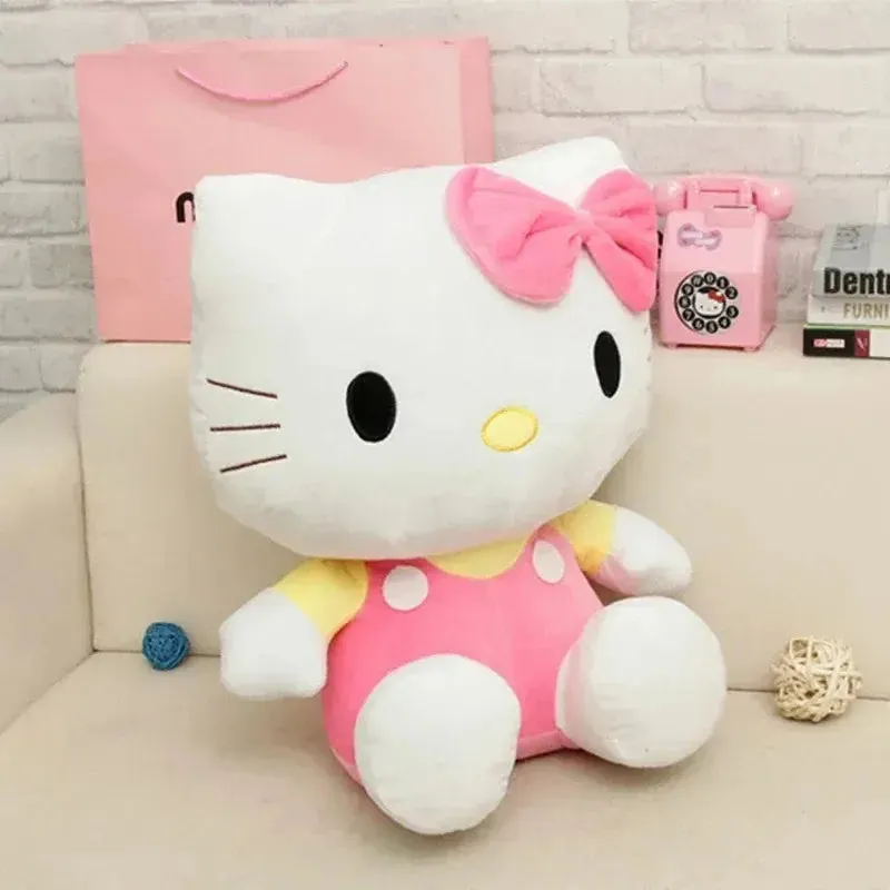 New Sanrio Kawaii Hello Kitty Plush Toys Pillow Doll Stuffed Animal Children Plushies Home Decoration Peluche Girl Birthday Gift