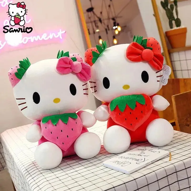 New Sanrio Kawaii Hello Kitty Plush Toys Pillow Doll Stuffed Animal Children Plushies Home Decoration Peluche Girl Birthday Gift