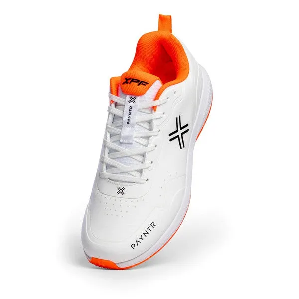 Payntr XPF-22 Batting Spike (White & Orange) Cricket Shoes