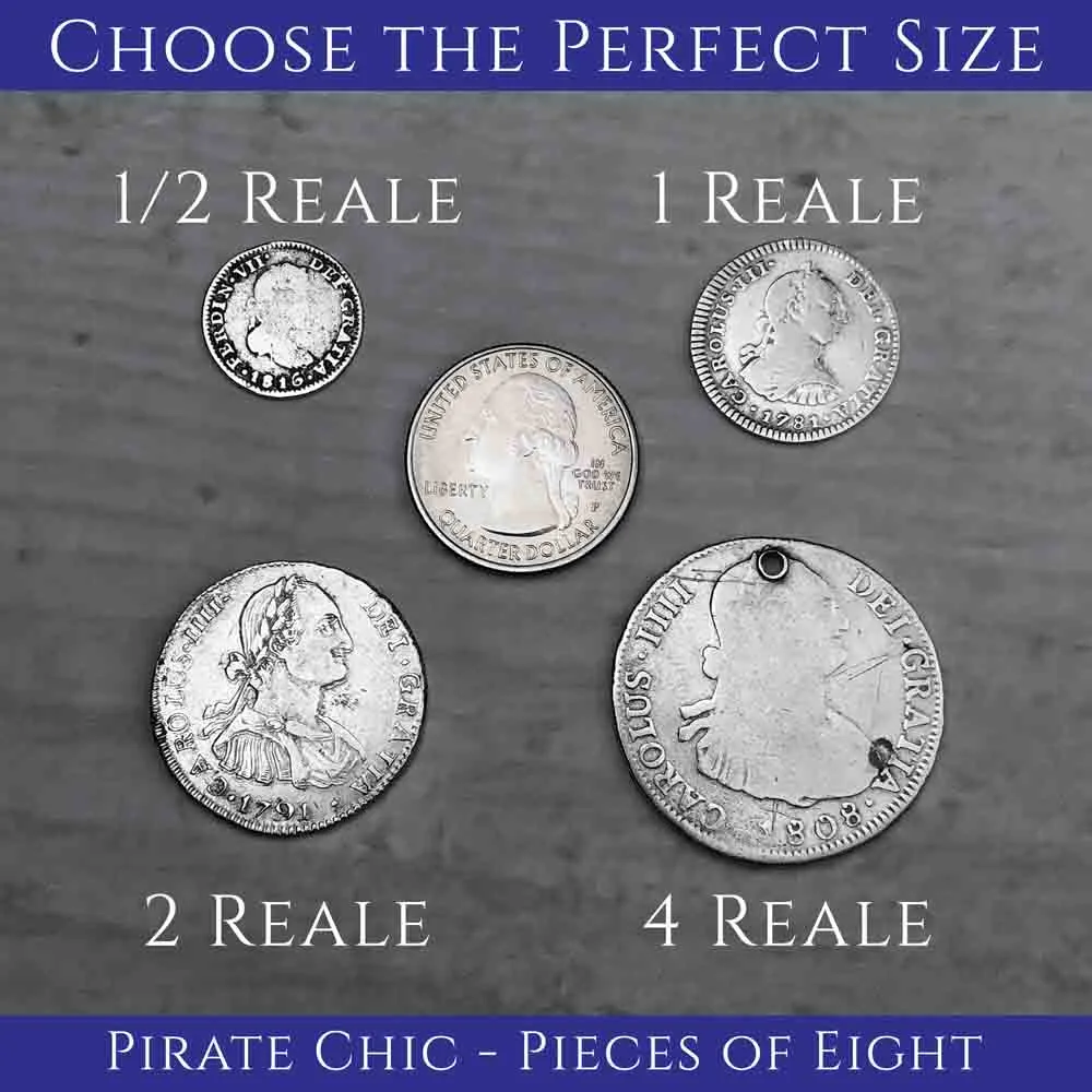 Pirate Chic Silver 1 Reale Spanish Portrait Dollar Dated 1811 - the Legendary "Piece of Eight" Pendant | Artifact #8839