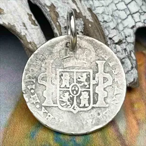 Pirate Chic Silver 1 Reale Spanish Portrait Dollar Dated 1811 - the Legendary "Piece of Eight" Pendant | Artifact #8839