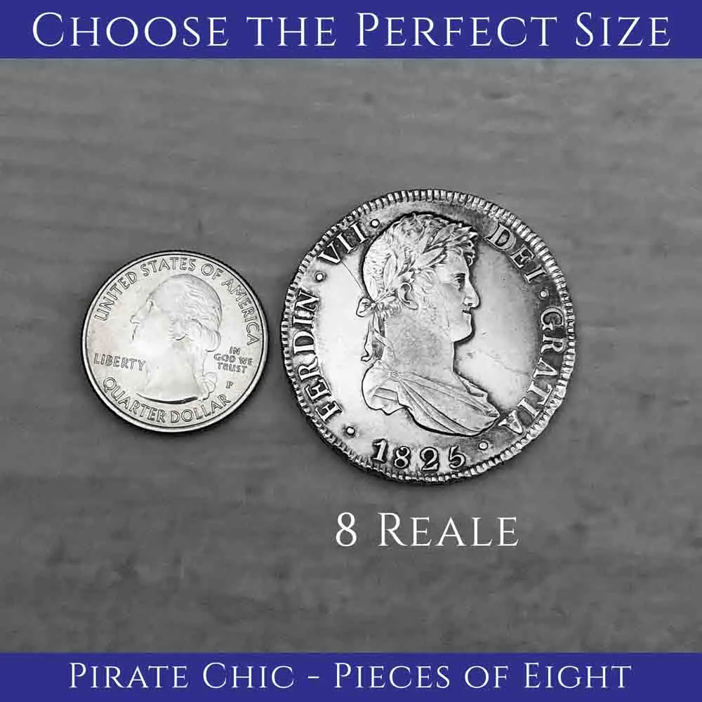 Pirate Chic Silver 8 Reale Spanish Portrait Dollar Dated 1814 - the Legendary "Piece of Eight" Pendant | Artifact #8891