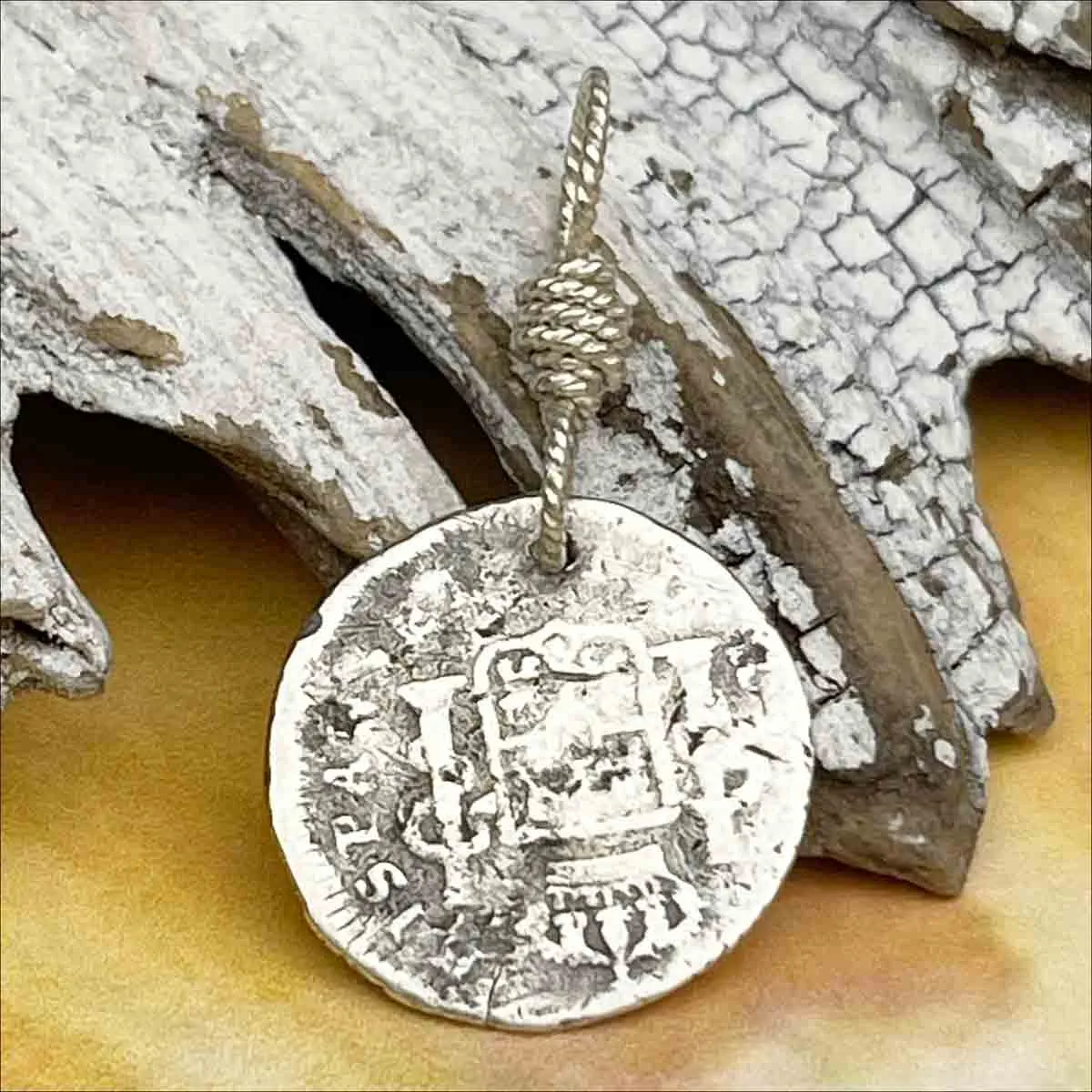 Pirate Chic Silver Half Reale Spanish Portrait Dollar - the Legendary "Piece of Eight" Pendant | Artifact #8827