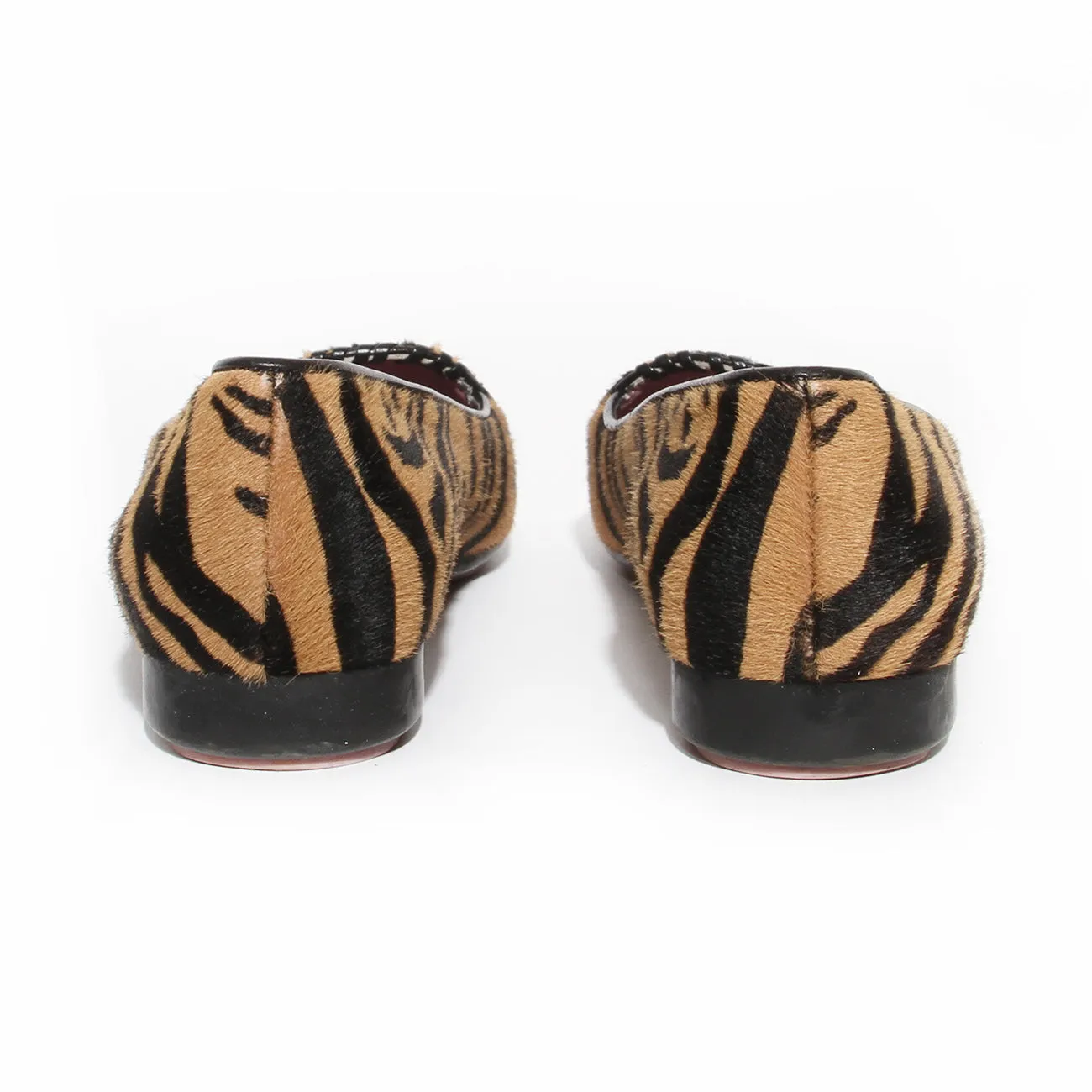 Pony Hair Tiger Print Driving Loafers