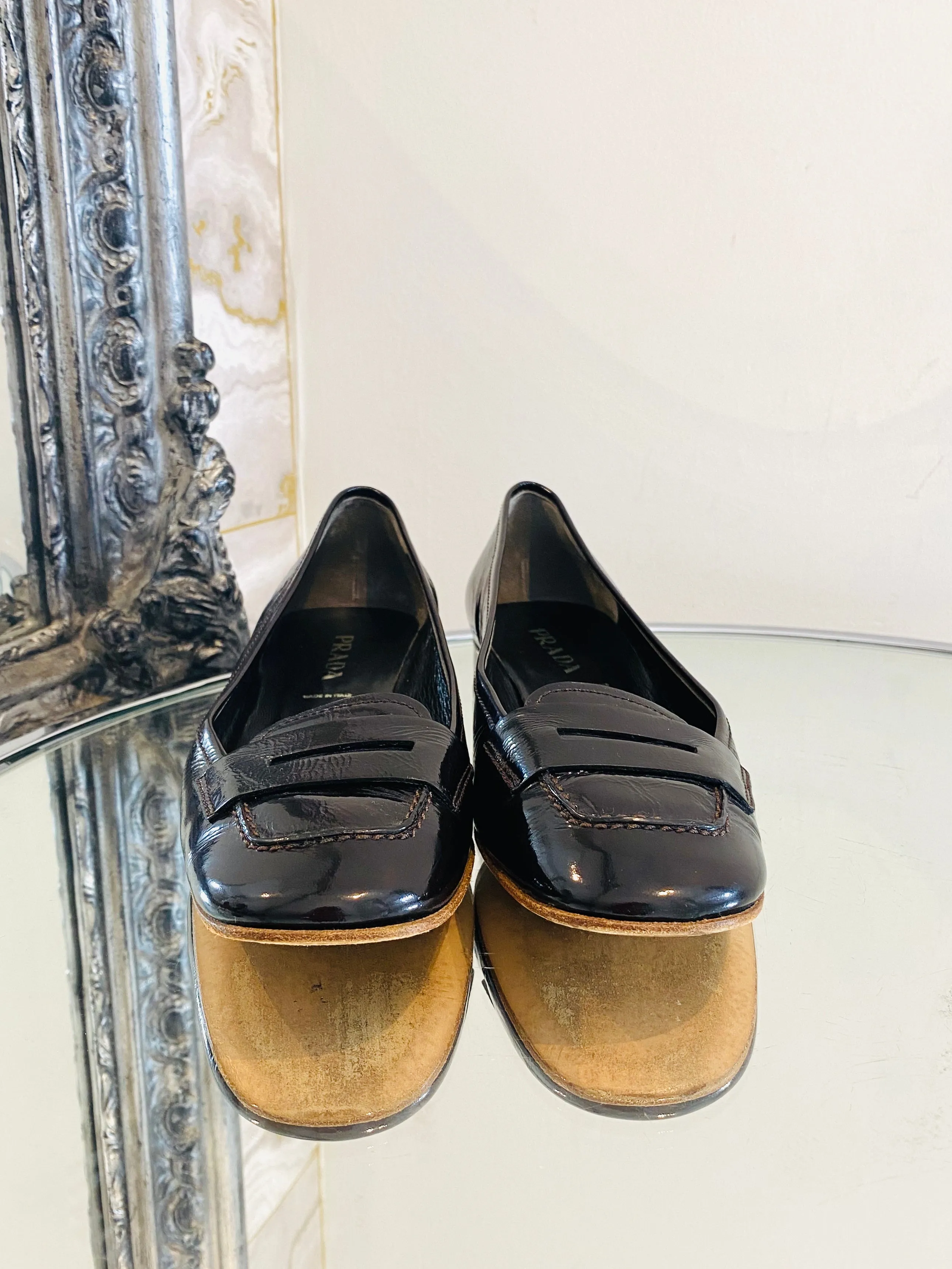 Prada Loafers With Block Heel Shoes. Size 37