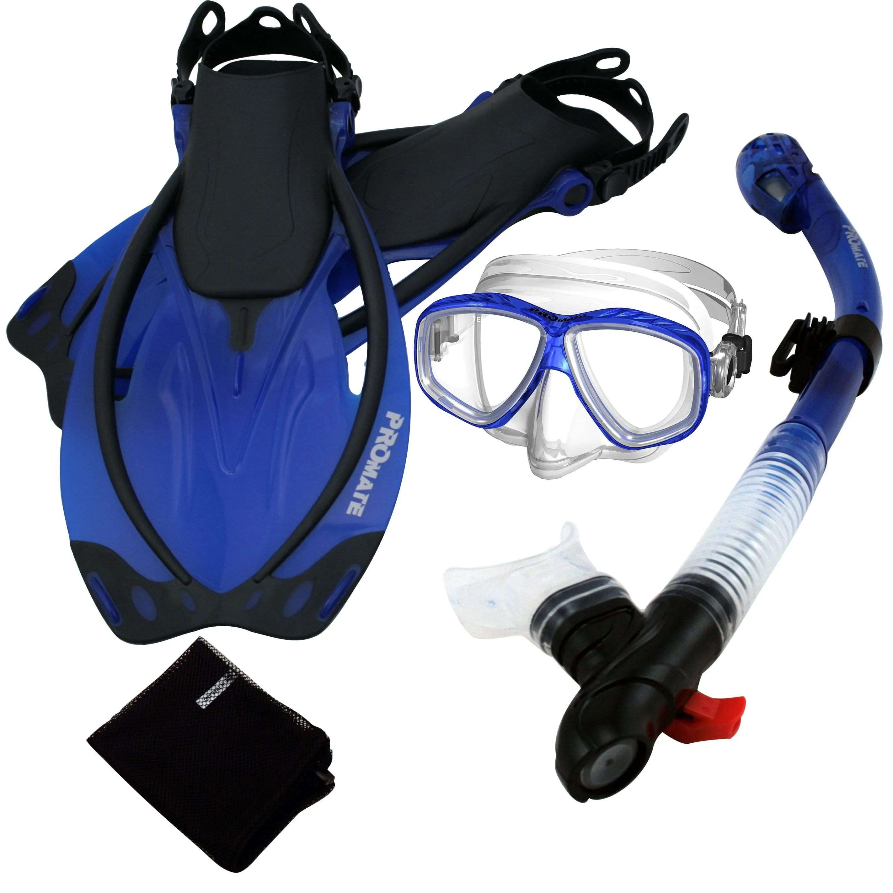 Promate Snorkeling PURGE Mask Dry Snorkel Fins Mesh Bag Set - SCS0097