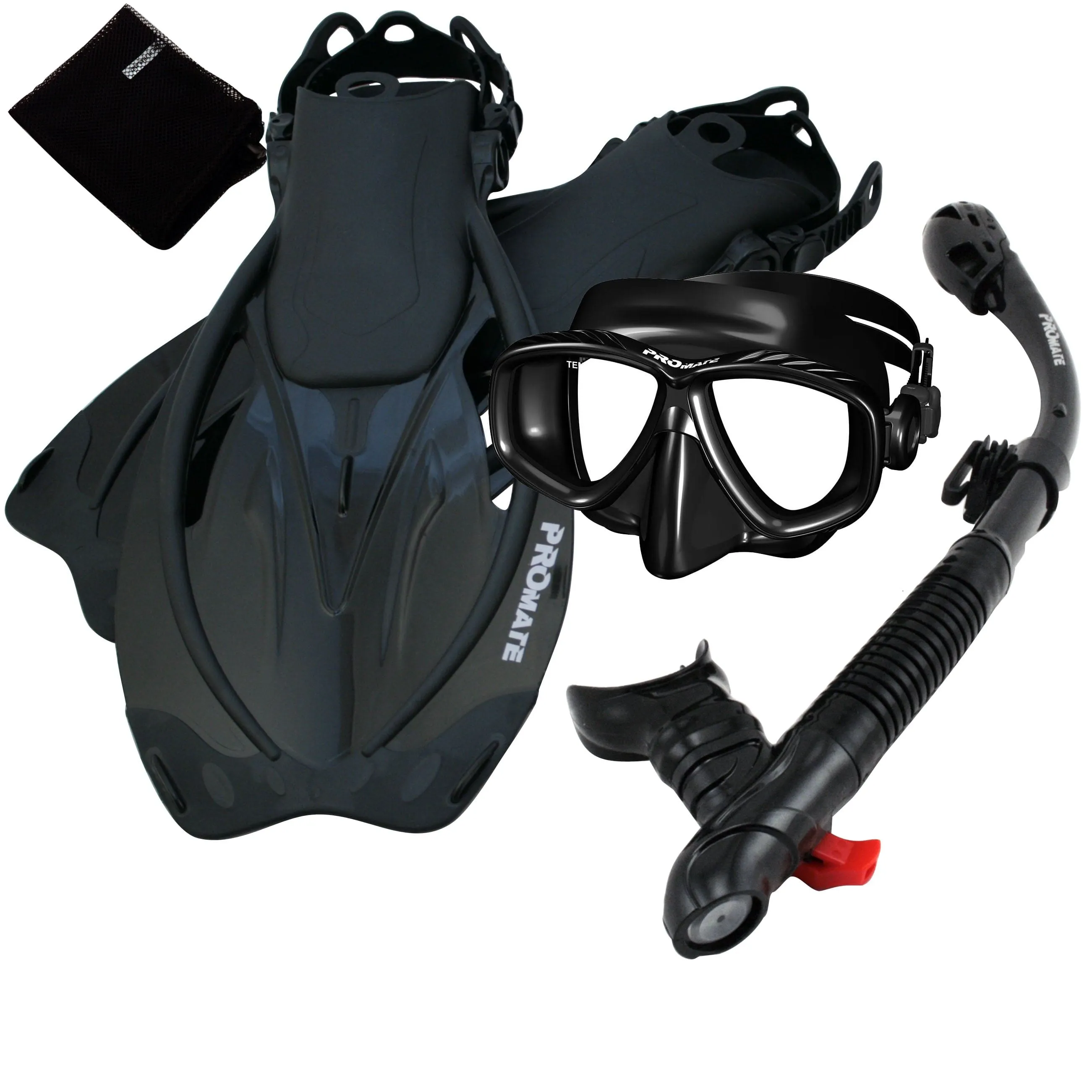 Promate Snorkeling PURGE Mask Dry Snorkel Fins Mesh Bag Set - SCS0097