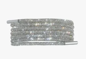 Rhinestone Shoelace Pair - Silver