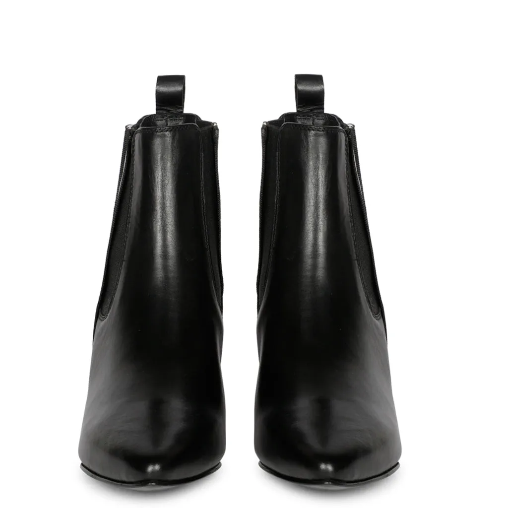 Saint Ashlyn Black Crust Leather Handcrafted Ankle Boots