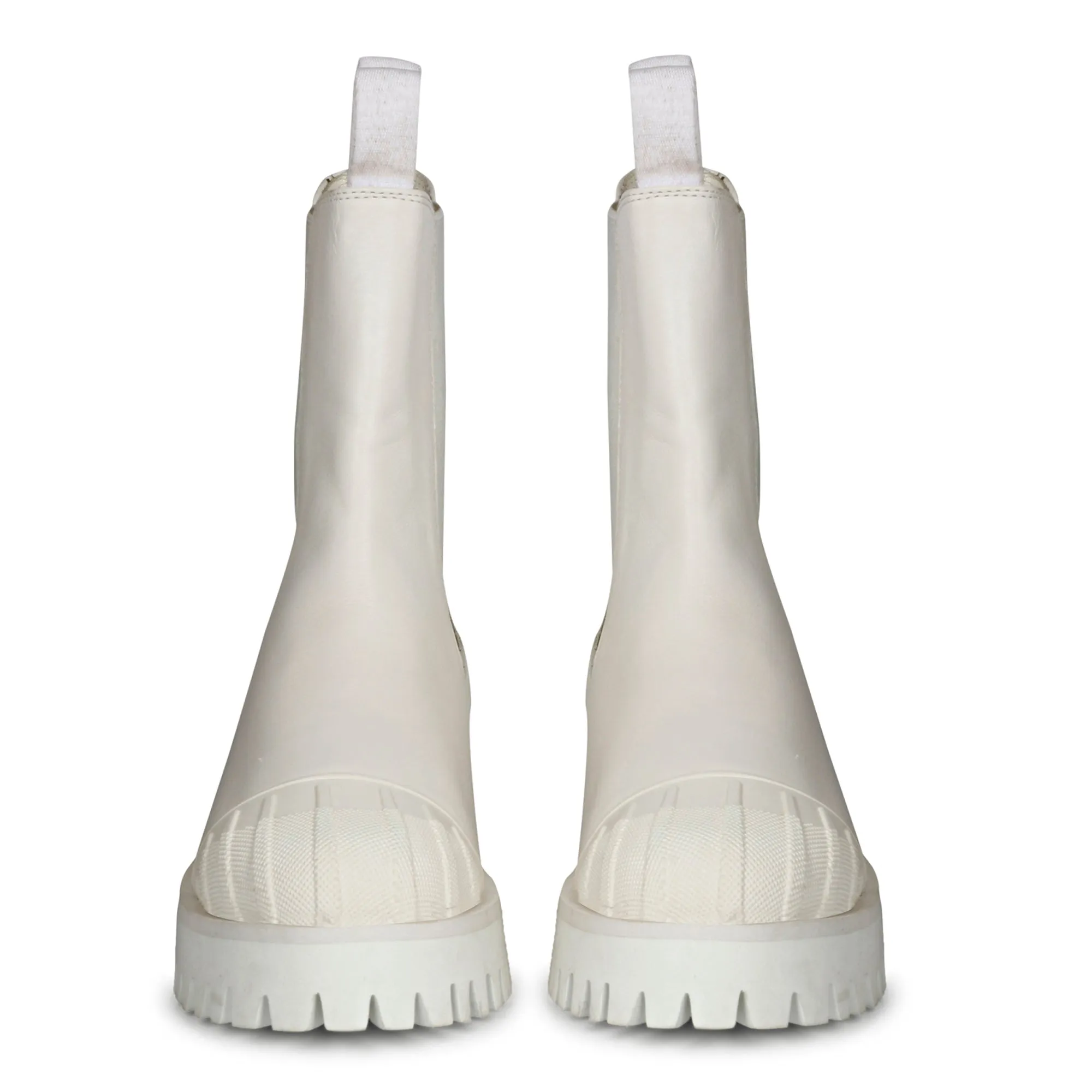 Saint Isla White Leather High Ankle Boots