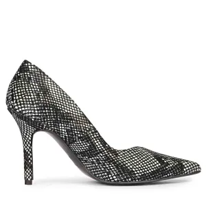 Saint Nella Black Snake Print Leather Pumps