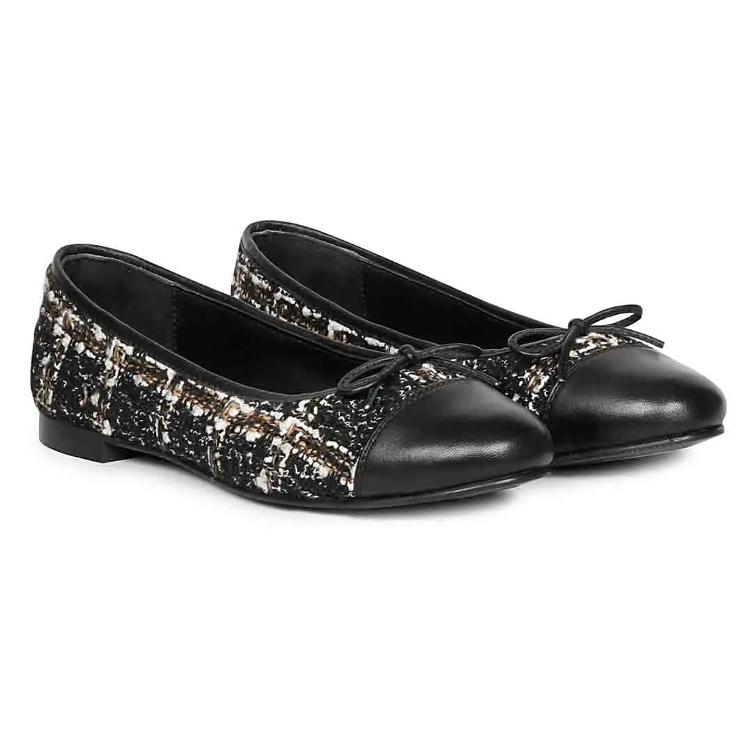 Saint Zinnia Black Handcrafted Leather Ballerina