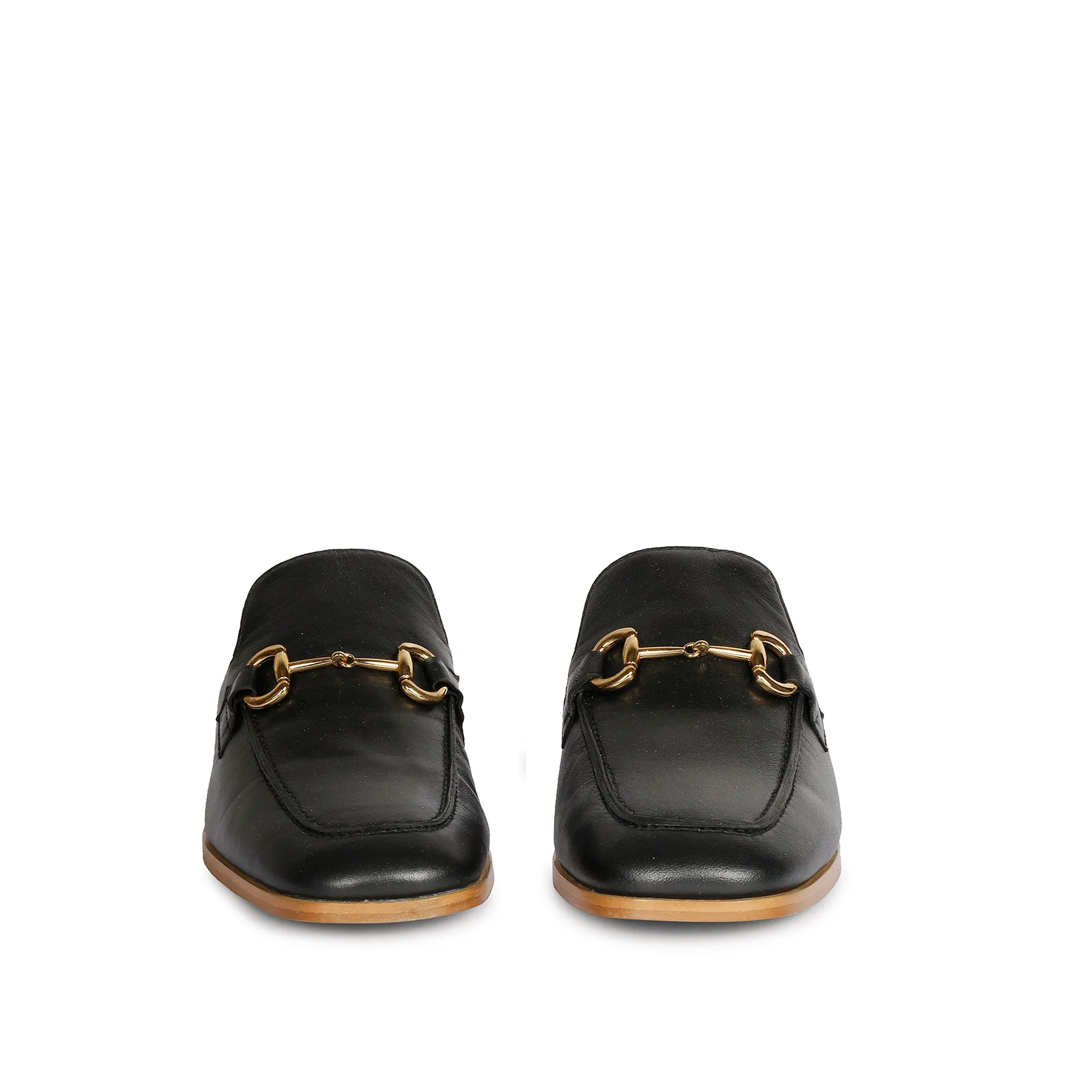 Salvie Black Leather Mule