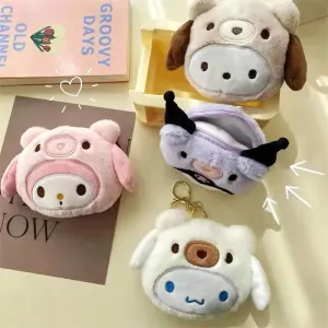 Sanrio Cinnamoroll Plush Wallet Keychain | Melody Kuromi Plushies | Coin Purse | Earphone Organizer | Bag Pendant | Key Ring | Girls Gifts