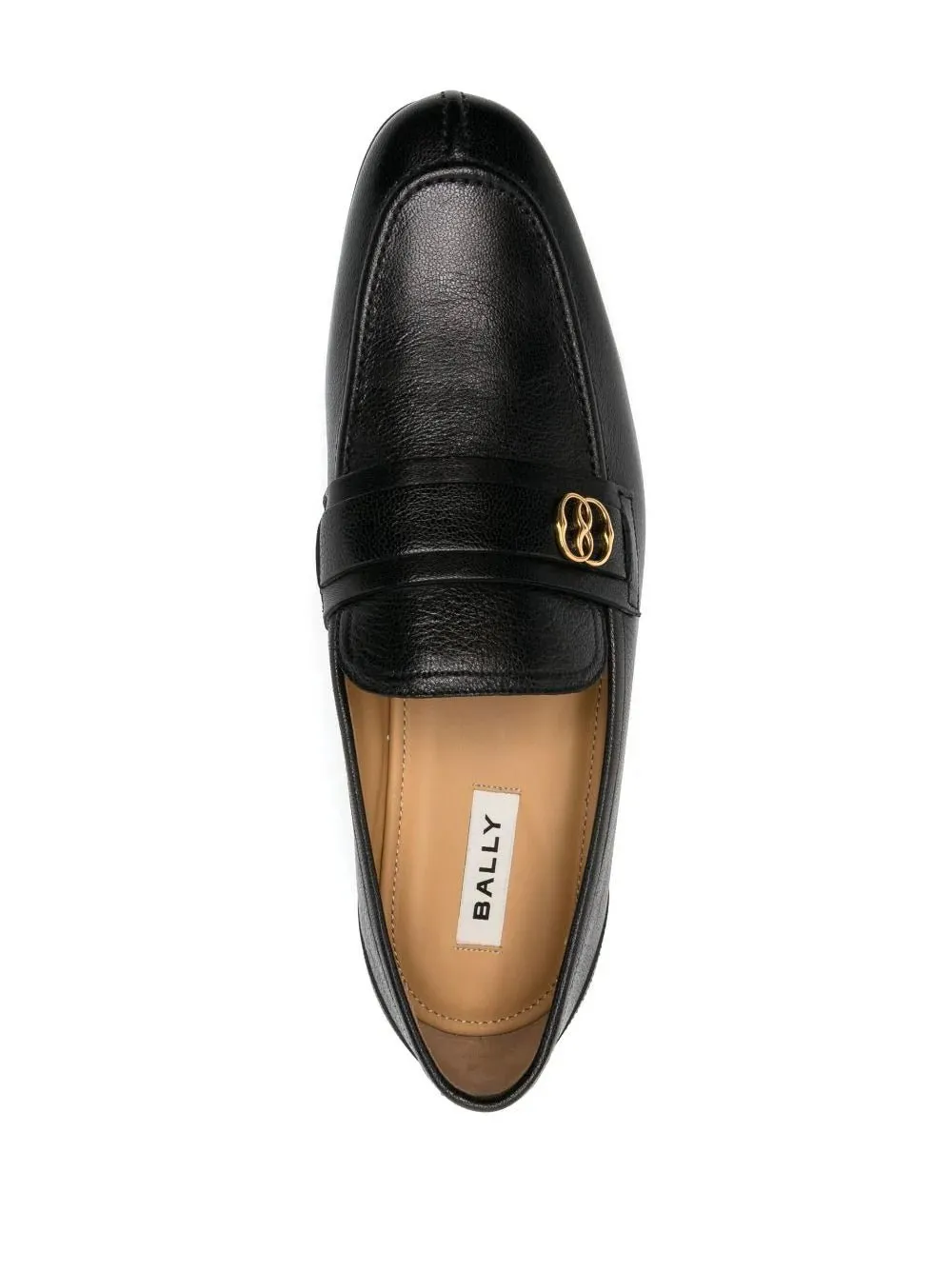 Suisse logo-plaque leather loafers