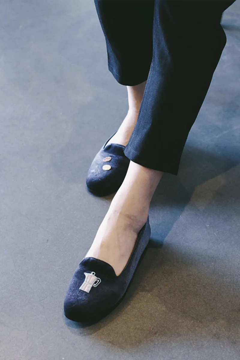 Truble Maaker | Velvet Embroidered Slippers