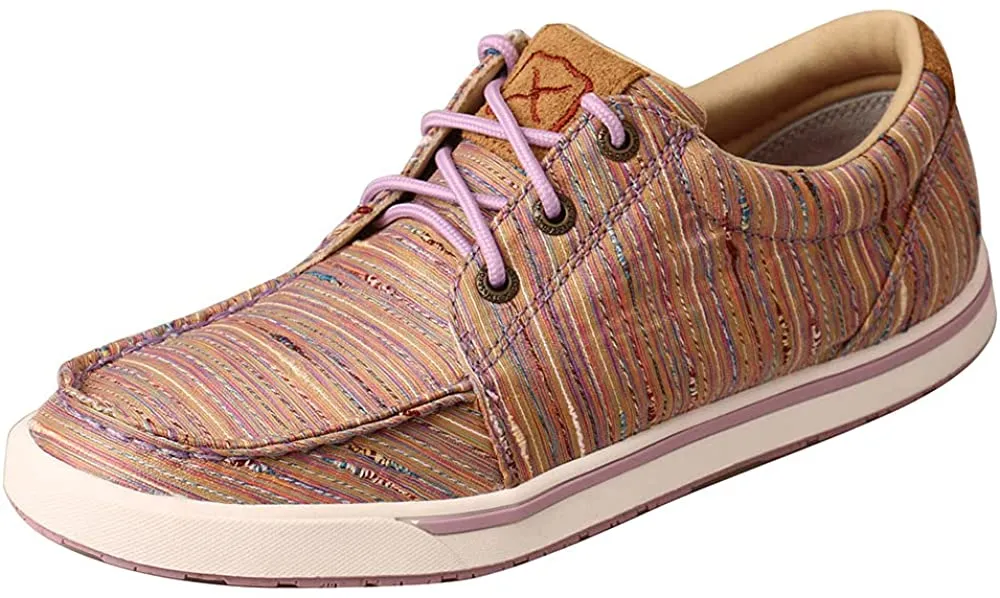 Twisted X Women's Kicks with ecoTweed Lining - Full-Grain Leather Fabric with Fashionable Textile Design - Slip-On Hooey Lopers Designed with ecoTweed Lining