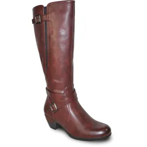 VANGELO Women Boot HF9423W Knee High Dress Boot Bordo Red Wide Calf