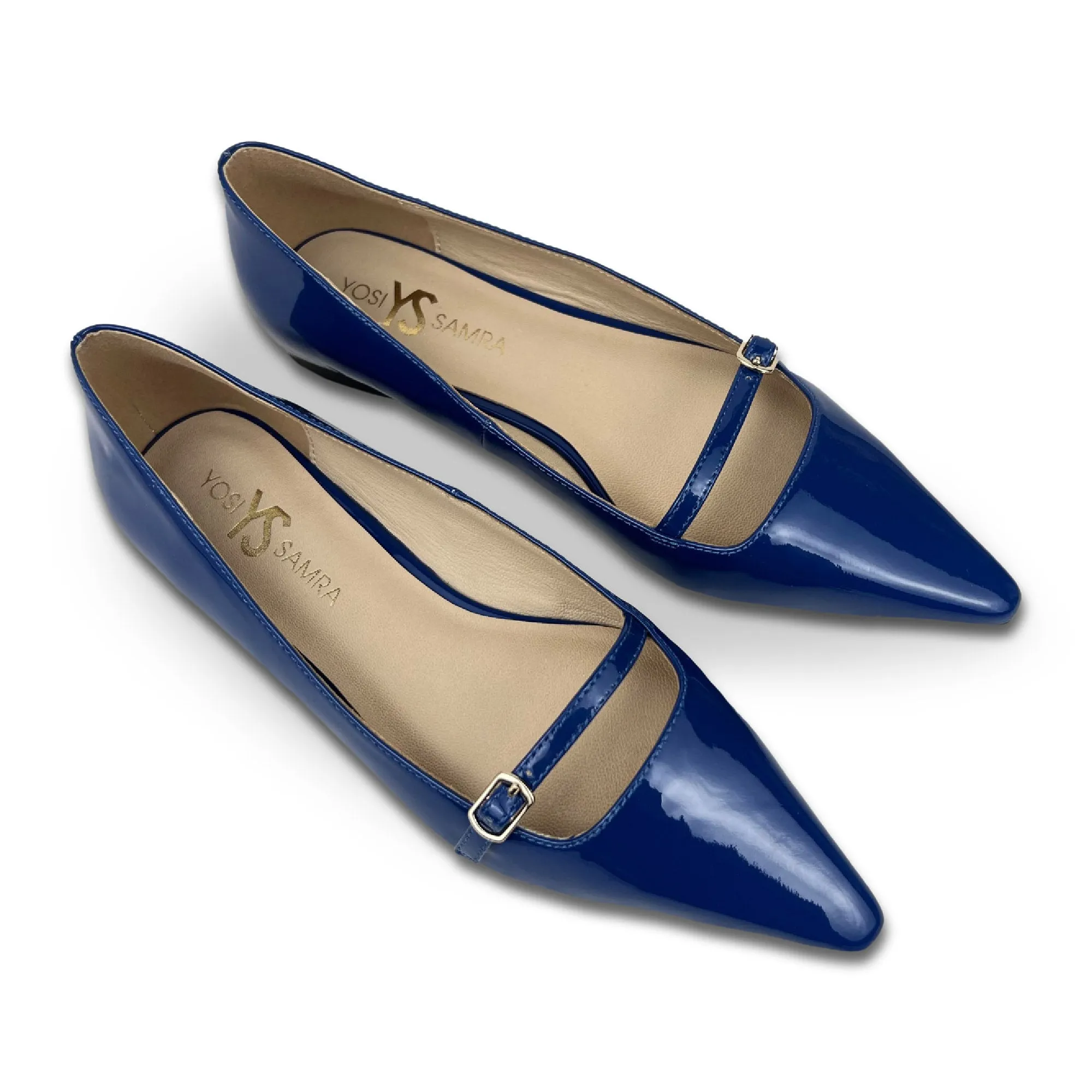 Victoria Flat in Blue Patent