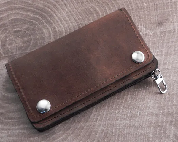 Vintage Brown Leather Biker Wallet