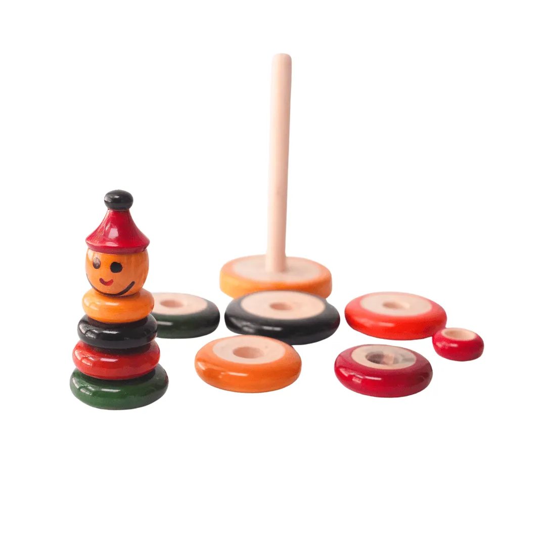 Wooden 10 Piece Ring Set for Kids