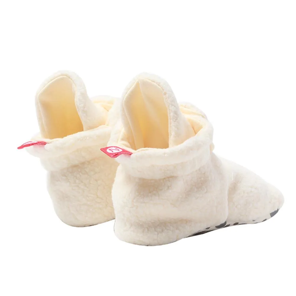 Zutano Cozie Baby Booties Cream with Grippers