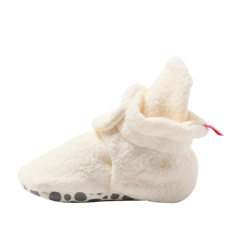 Zutano Cozie Baby Booties Cream with Grippers